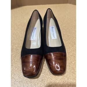 VTG Etienne Aigner Black Suede Cap Toe Pumps – Size 6M – Made in Spain - NOS